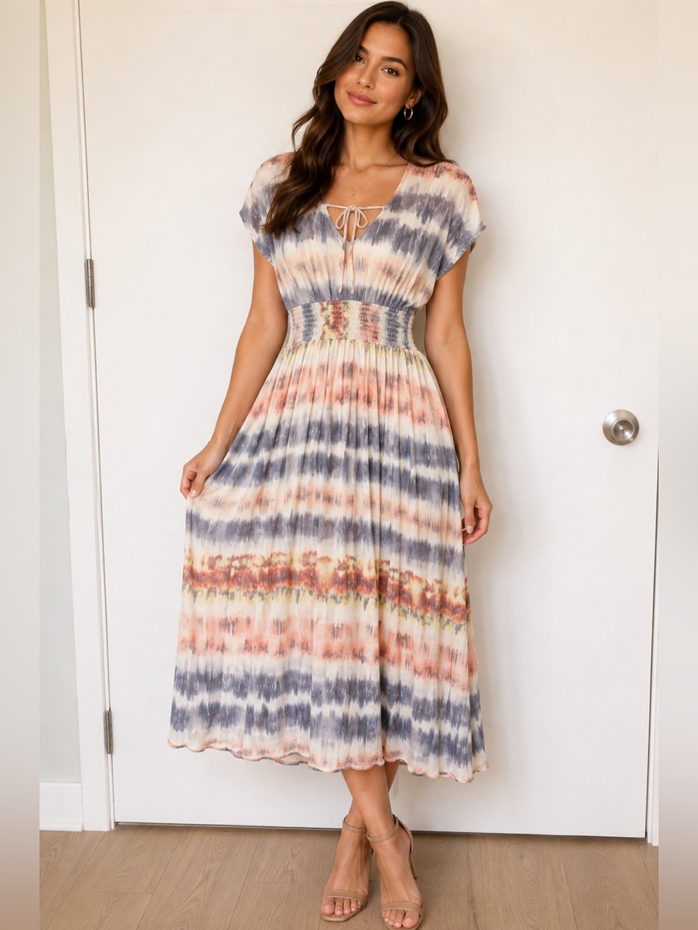 Multi color maxi summer dress
